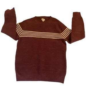 J. Crew Men's Crewneck Sweater in Maroon and Cream